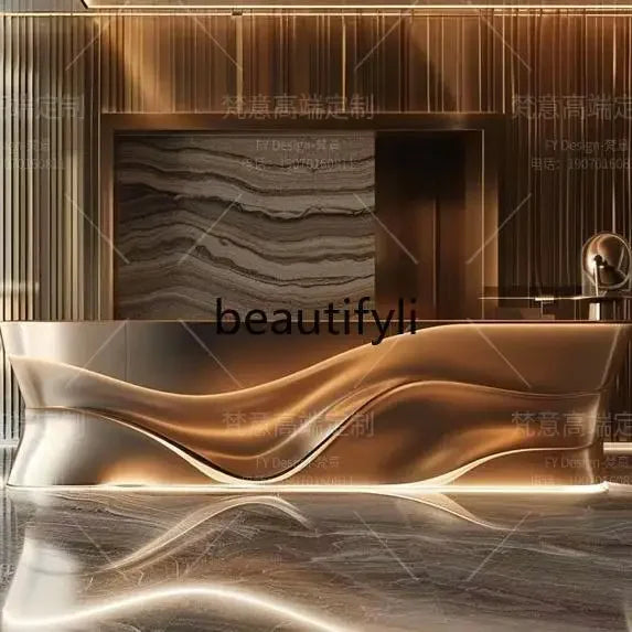 Painting front desk FRP reception desk Special-shaped creative service Bar counter Company information desk customization