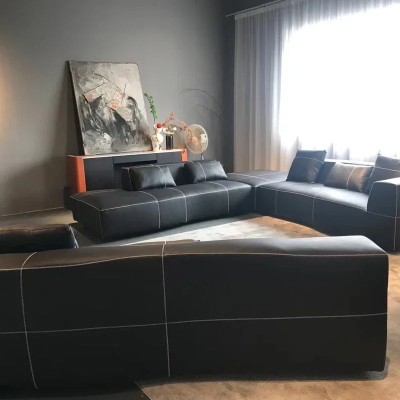 Hot sales New Modern Italian Fabric  L shape sofa living room Modular Corner Sofa Set