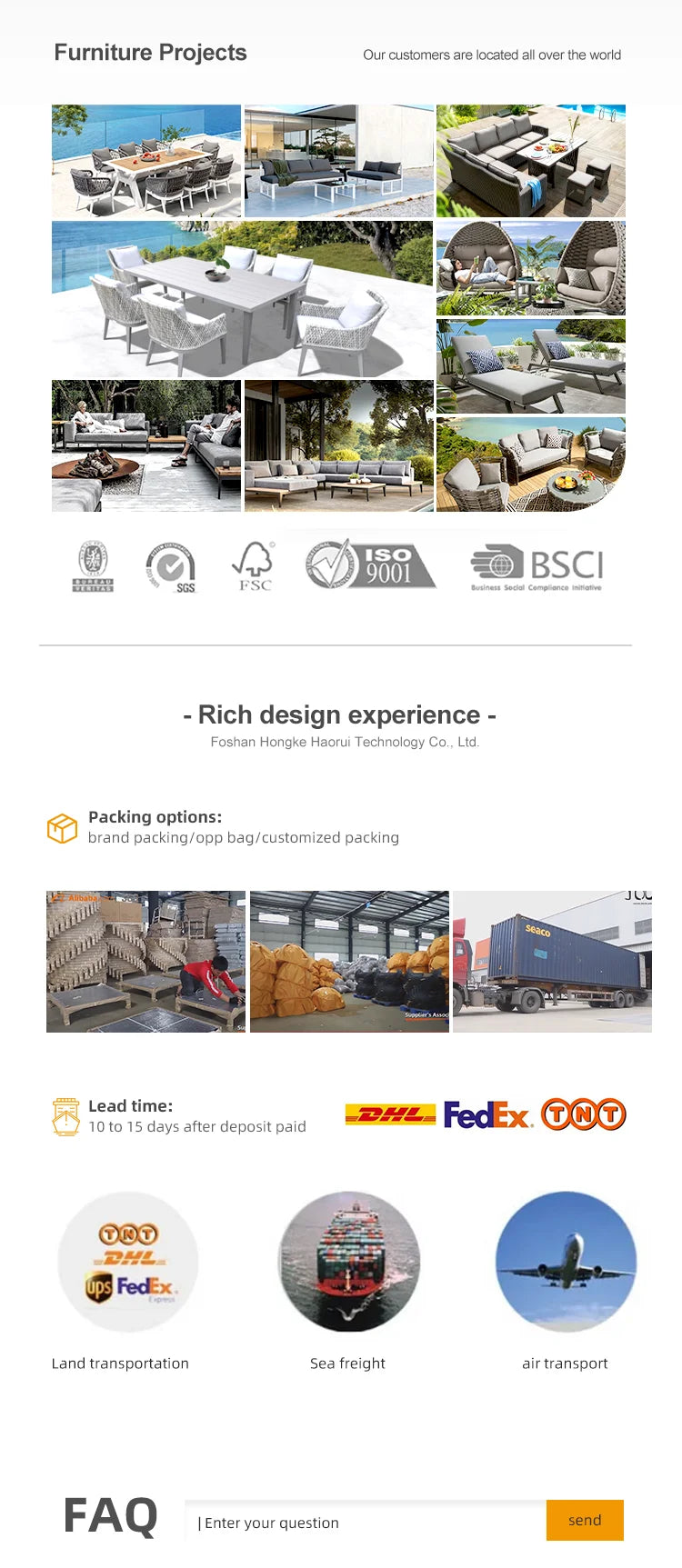 Waterproof Patio Sofa Set PE Wicker Rattan Sectional Outdoor Furniture Handmade Aluminum Contemporary Garden Rattan Sofa Set