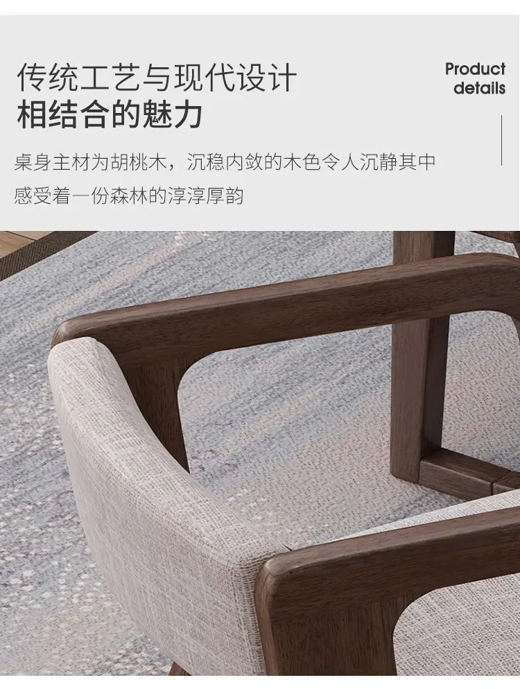 Walnut solid wood chair high value ins style book desk chair living room study back chair simple dining