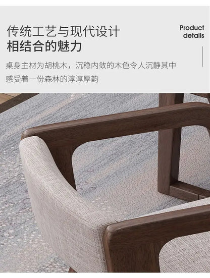 Walnut solid wood chair high value ins style book desk chair living room study back chair simple dining