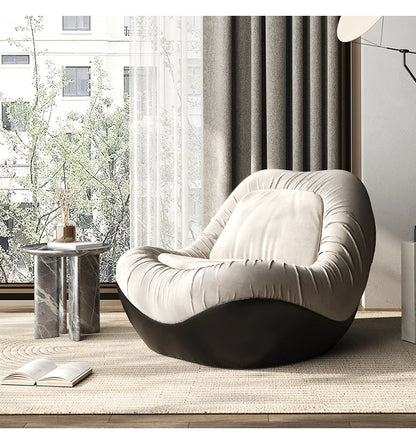A076 Designer Simple Lazy Sofa Nordic Modern Light Luxury Villa Arc Leisure Chair Single Sofa Flannel