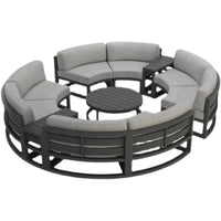 Nordic outdoor sofa coffee table combination simple courtyard waterproof sunscreen circular arc furniture