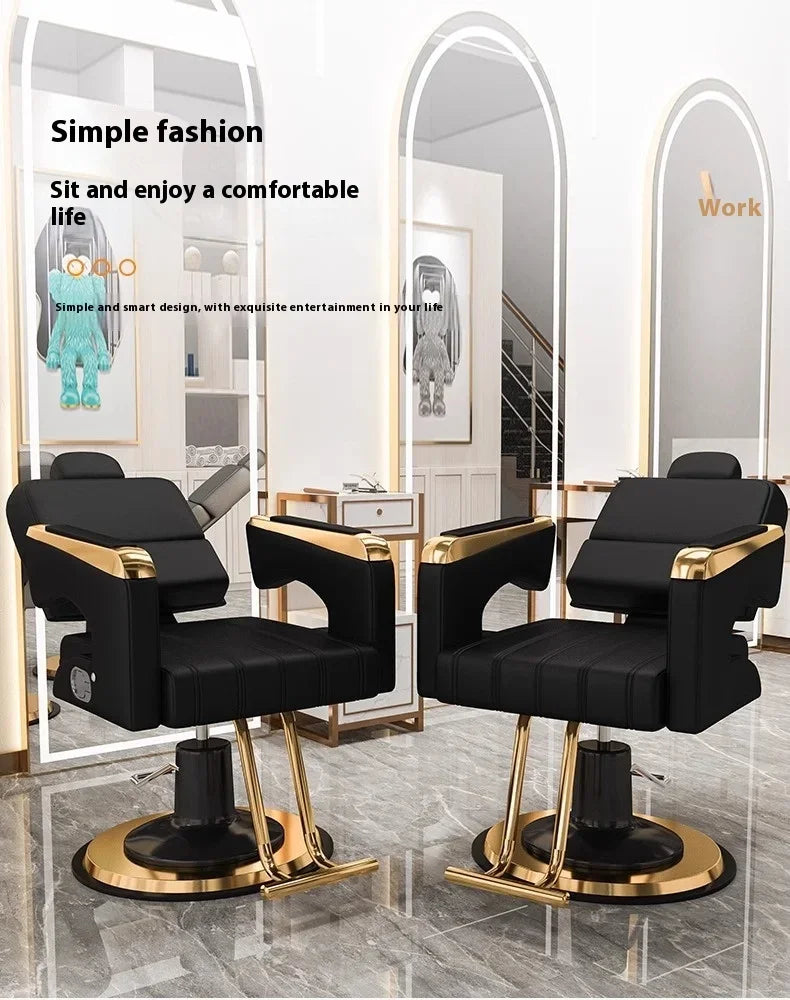 2025 Luxury Personalized Chair Barber Classic Hydraulic Reclining Release Salon Chair Leg Rest Professional Barberia Furniture