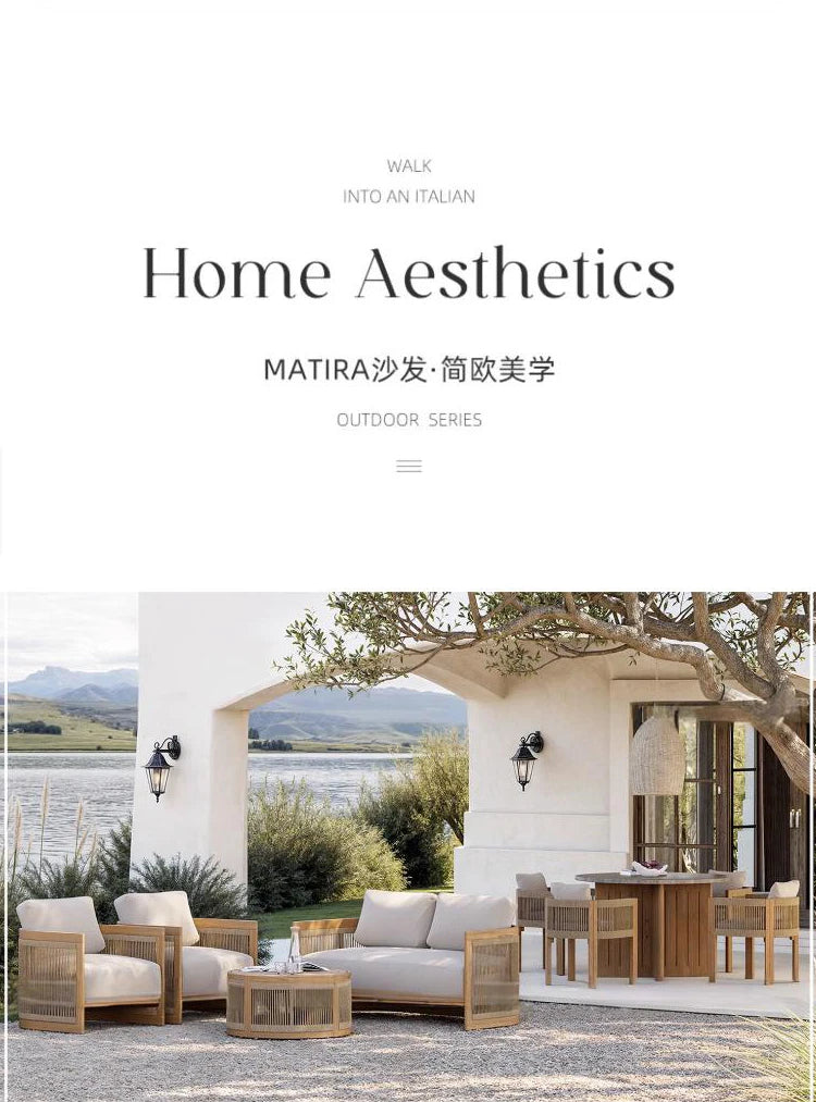 Reception Outdoor Garden Sofas Living Room Simple Backrest Modern Garden Sofas Homestay Wood Furniture Sofá Jardín MHHYSF