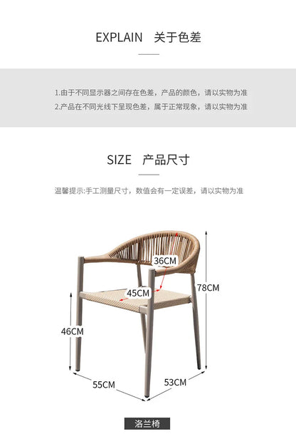 Outdoor table and chair courtyard villa leisure open-air balcony rattan chair Internet celebrity waterproof sunscreen garden