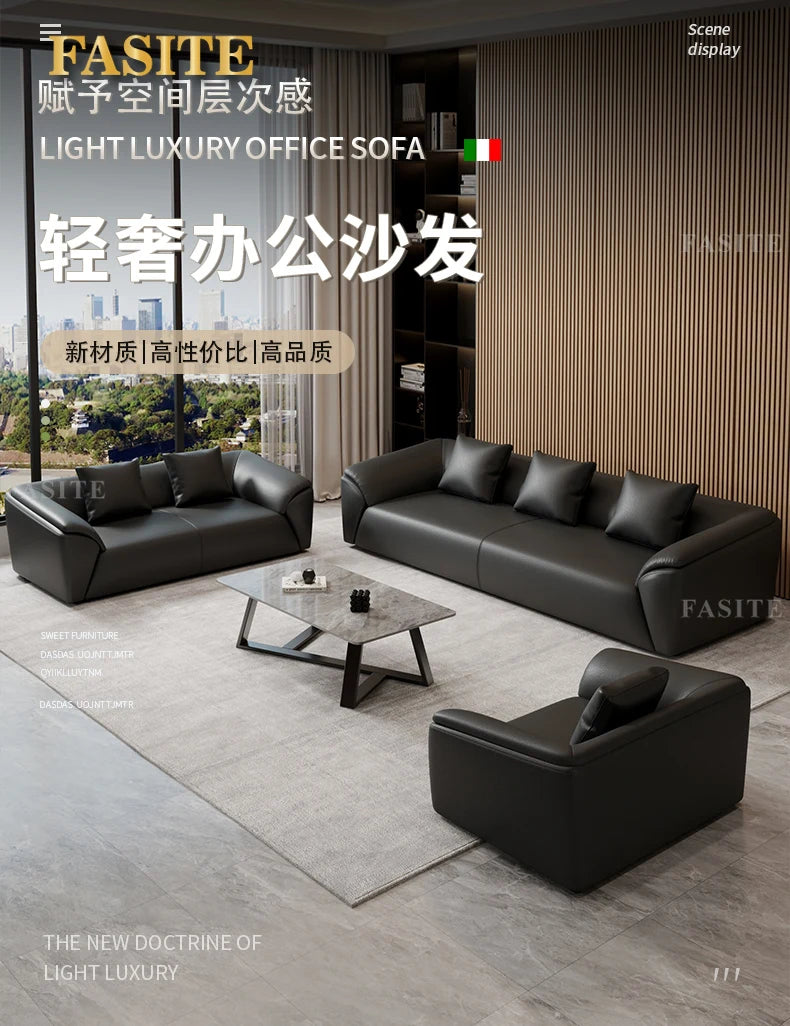 Sofa simple business reception office meeting area leisure rest area three-person coffee table combination