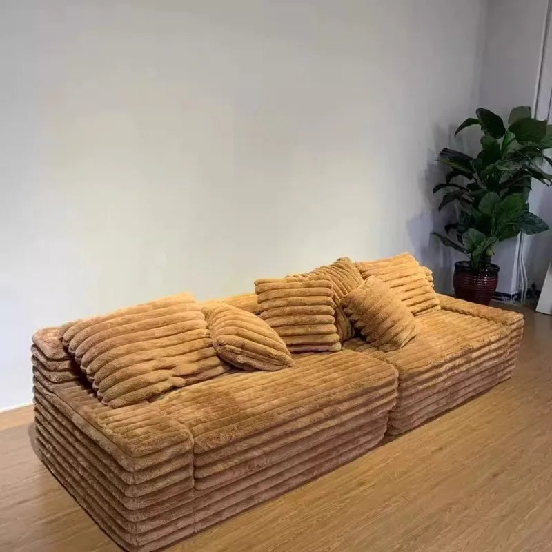 Gray Designer Vacuum Compressed Sofa Minimalist Corduroy Lounge Vacuum Compressed Sofa Nordic Couch Wohnzimmer Furniture Home