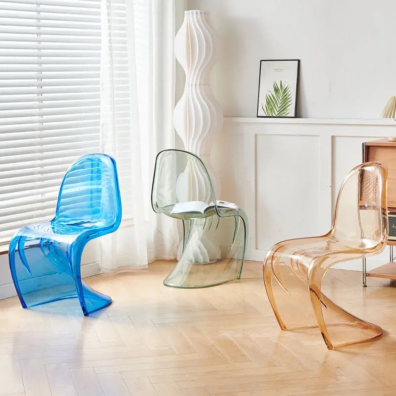 Sleek Ghost Chair with Clear Acrylic Backrest for Modern Living Room Decor Contemporary Living Room Relaxing Dining Chair