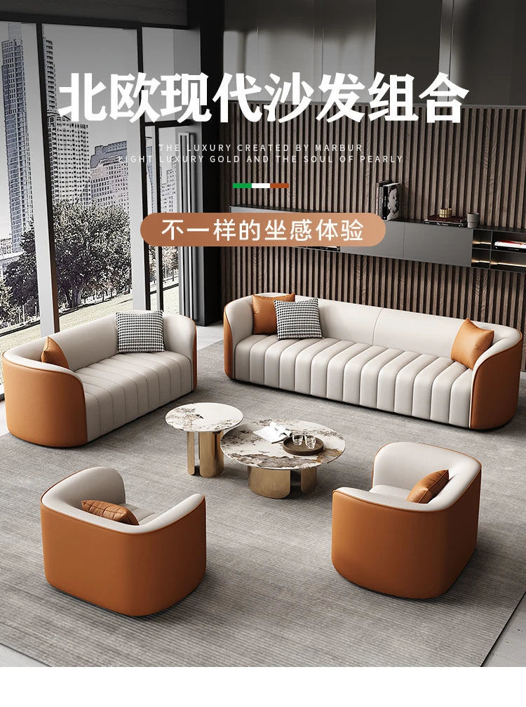 Modern Simple Sofa Designer Lounge Reception Lazy Luxury European Sofa Office Negotiation Aesthetics Divano Trendy Furniture