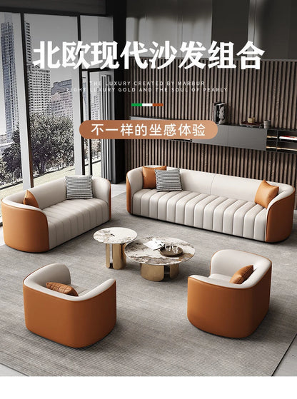Modern Simple Sofa Designer Lounge Reception Lazy Luxury European Sofa Office Negotiation Aesthetics Divano Trendy Furniture
