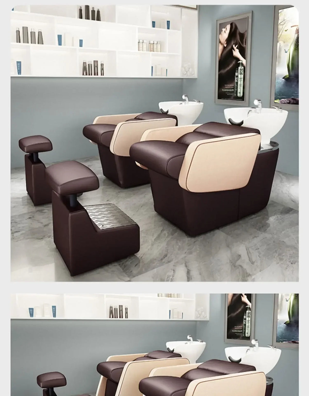 yj5 lx29Beauty Shop Lying Half Shampoo Chair Hairdressing Salon Bed Special Spa Shop Flushing Bed