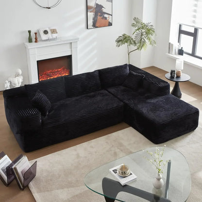 104'' L-Shape Modular Sectional Sofa Couch - Comfortable Upholstered Cloud Design Modern Minimalist Deep Seat Living Room Furnit