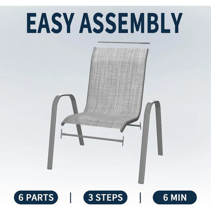 Patio Chairs Set of 4, Breathable Garden Outdoor Furniture for Backyard Deck,Outdoor Stackable Dining Chairs for All We