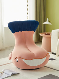 Whale Lazy Sofa Leisure Chair Flannel Rotatable Cute Shark Sofa Single Seat Chair