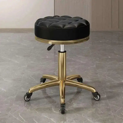 Barber Nail Salon Chair Swivel Wheels Rotating Salon Hair Stylist Barbershop Equipment Furniture Professional Rolling Silla