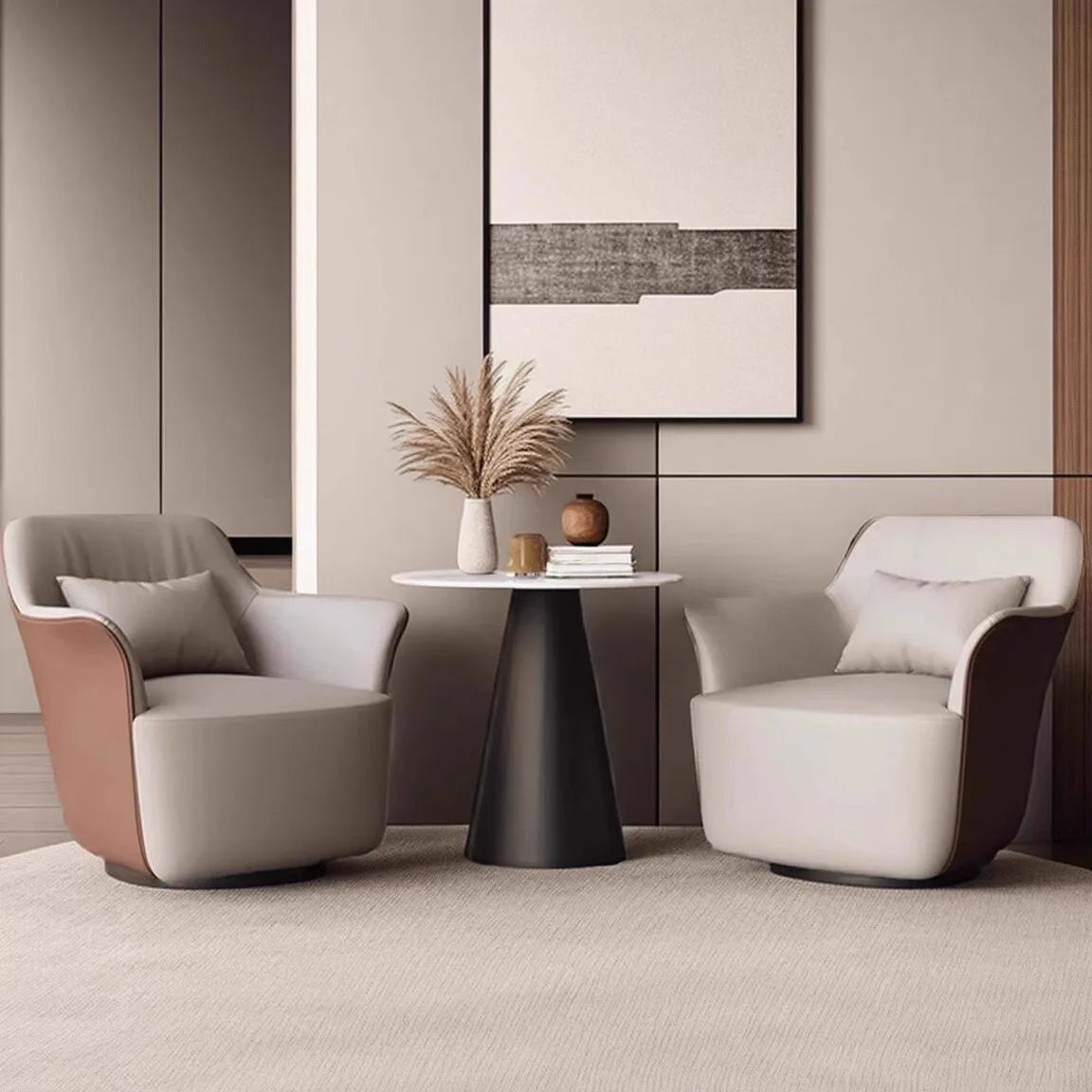 Italian style, light luxury, sofa chair, business, reception, rotating