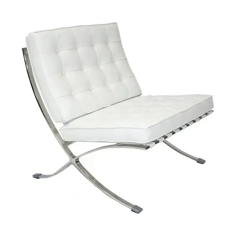 Soft Outdoor Minimalist Leather Apartment Living Room Balcony Lounge Chair Light Luxury Single Barcelona Leisure Sofa Chair