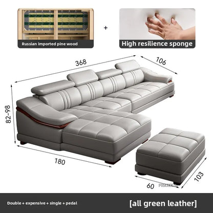 Italian Light Luxury Living Room Sofas Combination Nordic Double Sofas for Living Room Home Furniture Designer Leather Back Sofa