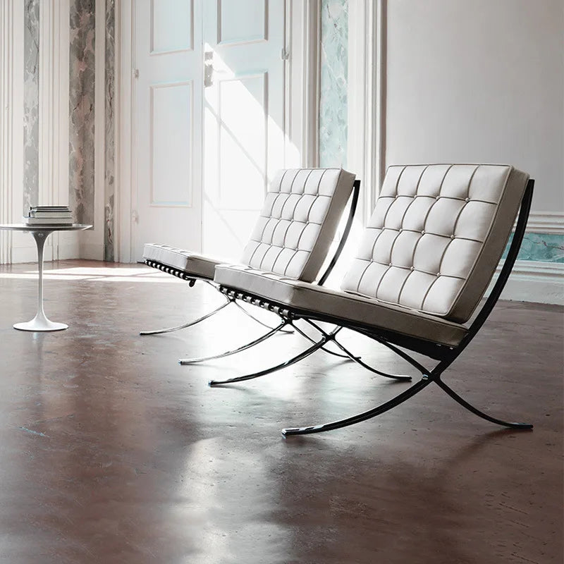 That chair designer retro leather modern simple Barcelona living room casual single sofa chair