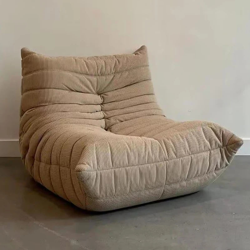 Lounge Bean Bag Chair for Adult Armless Lazy Floor Sofa Fireside Chair for Living Room Gaming Room Bedroom Soft Corduroy Couch
