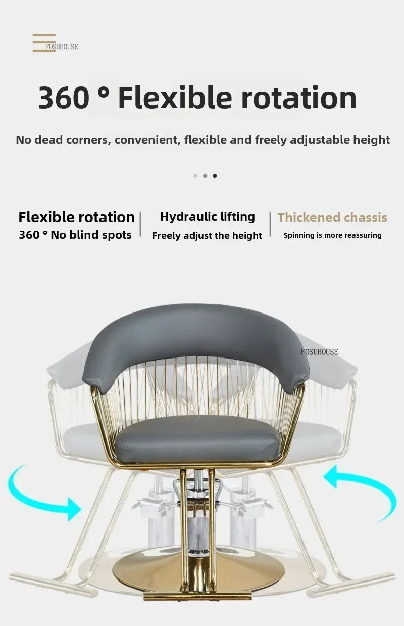 Nordic Barber Shop Barber Chairs Beauty Salon Professional Barber Chair Liftable Swivel Chair Hairdressing Chair Salon Furniture