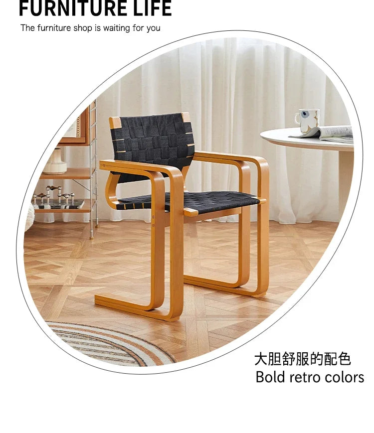 BJ Home Creative Personality Design Medieval Dining Chair Solid Wood Armrest Back Chair Simple Desk Chair