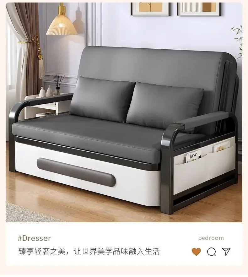Sofa bed integrated dual-purpose small apartment Internet celebrity balcony multi-function retractable bed New technology