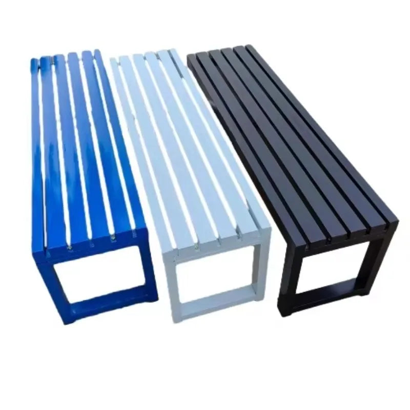 Banc en acier inoxydable au Design moderne, pour parcs de jardin de luxe en plein air et patios d'hôtel, sièges métalliques résistants au soleil et imperméables