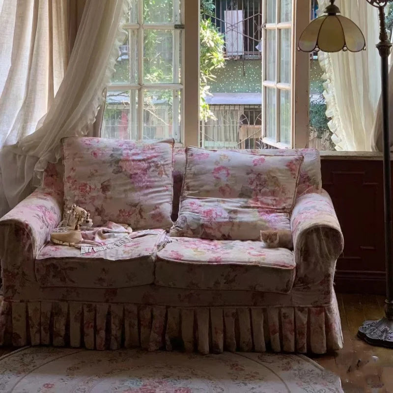 Double Designer Living Room Sofa Europe Floor Romantic Apartment Sofa Elegant Luxury Muebles Para El Hogar Home Furniture