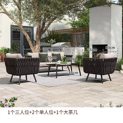Outdoor Sofa Courtyard Outdoor Garden Terrace Balcony casual Sofa Rattan Woven Rattan Chair Furniture Combination