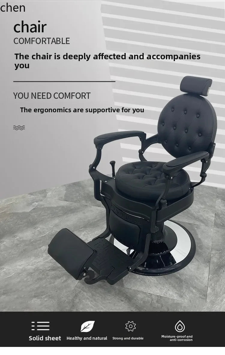 HT hairdressing special large chair barber shop hair cutting retro chair