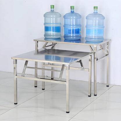 Square Folding Utility Table Home Restaurant Stainless Steel Dinner Tables Outdoor Indoor Portable Foldable Wedding Dining Table