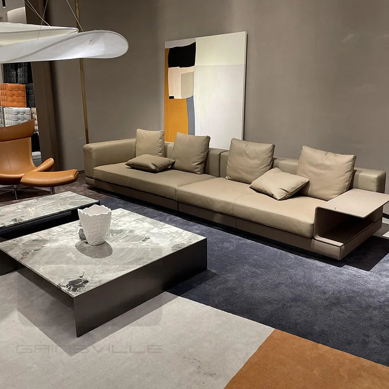 L-shaped sofa home furniture simple style white sofa set modern living room leather fabric combination sofa