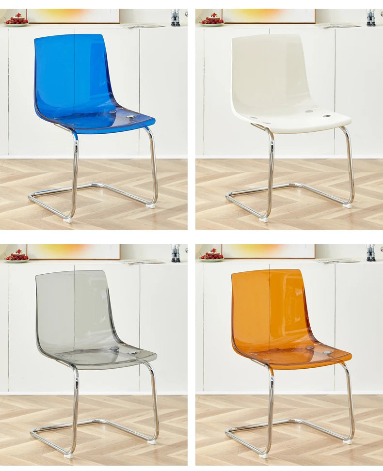 Furniture Stool Modern Transparent Chairs Designer Metal PC Plastic Dining Chair Home Creative Backrest Dining Table Stools