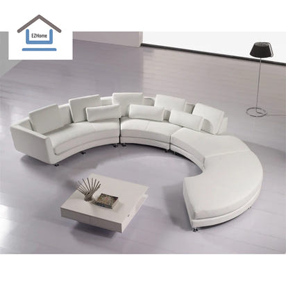 Living room Sofa set Simple curved Shaped meeting room leather sofa  furniture couch