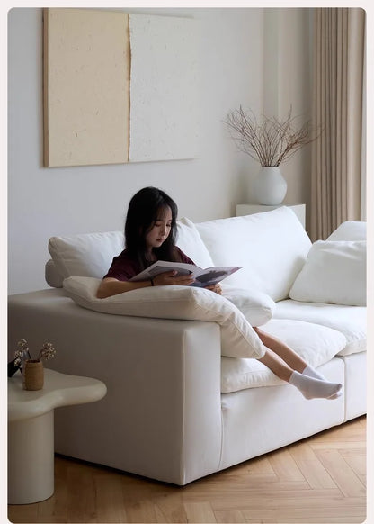 Vacuum compression cloud sofa lazy chenille fabric small apartment living room free combination module sofa furniture