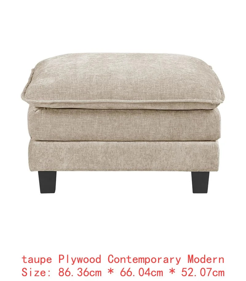 Modern 6-Piece Modular Sectional Sofa Set in Plush Chenille Upholstery for Comfortable Living Room Furniture - Durable Plywood