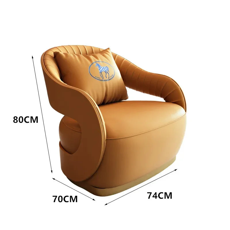 Office VIP Room Meeting Sofa Club Hotel Light Luxury Business Single Sofa Resting Area Negotiation Sofa Chair