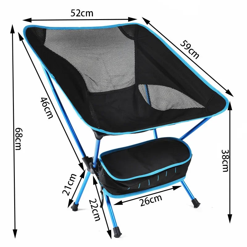 Lightweight Folding Camping Chair,Portable Aluminum Alloy Outdoor Chair with Lazy Backrest,Foldable Design for Fishing,Hiking
