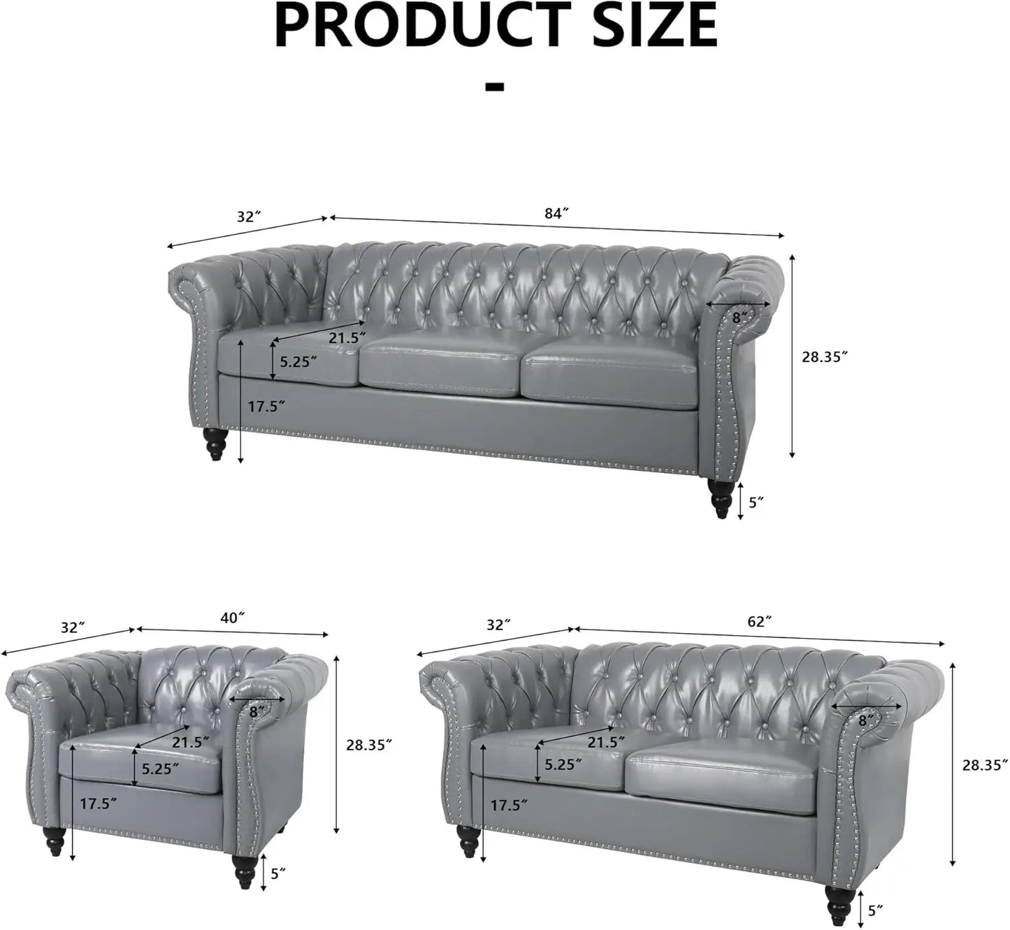 Sofa Chair for Living Room Modern PU Leather Upholstered Armchair Oversized Comfy Single Sofa Chair with Cushion Mid Century Tuf