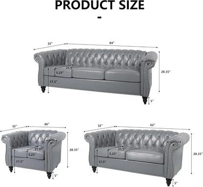 Sofa Chair for Living Room Modern PU Leather Upholstered Armchair Oversized Comfy Single Sofa Chair with Cushion Mid Century Tuf