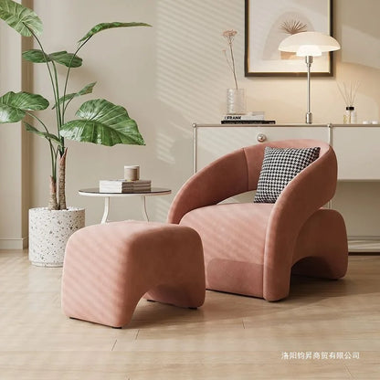 French cream style single sofa chair Nordic small apartment living room lazy sofa