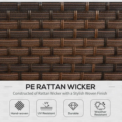 Patio Furniture Set, All Weather PE Rattan Conversation Chair, and Ottoman Set with Coffee Table, Cushions & Pillows Included