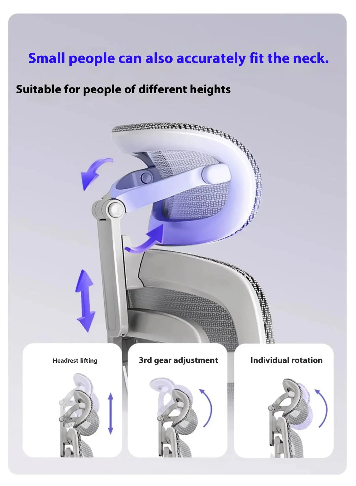 Ergonomic Office Chair with Lumbar Support Adjustable 3D Armrests Recline Tilt Function Mesh Seat for Home Office