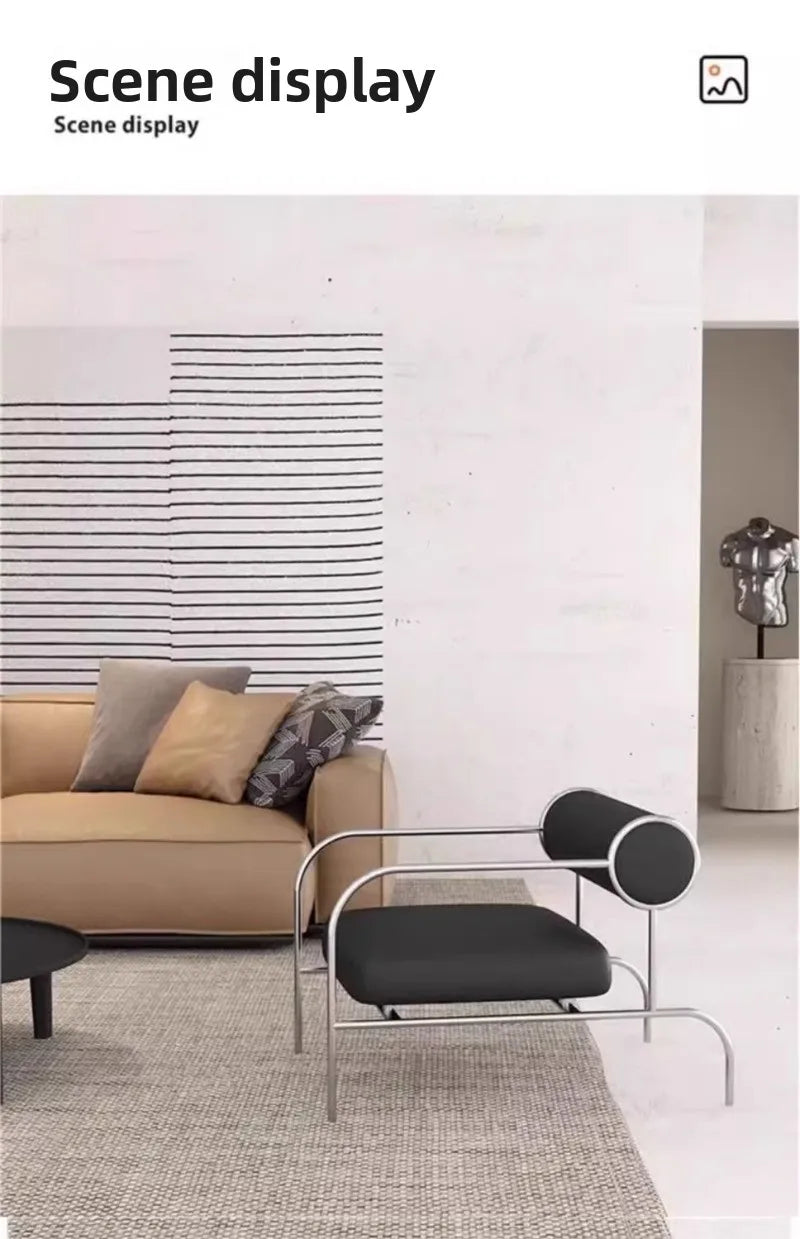 art simple Armchair Medieval style stainless Italian minimalist Armchair ergonomic design cadeiras para sala de estar furniture