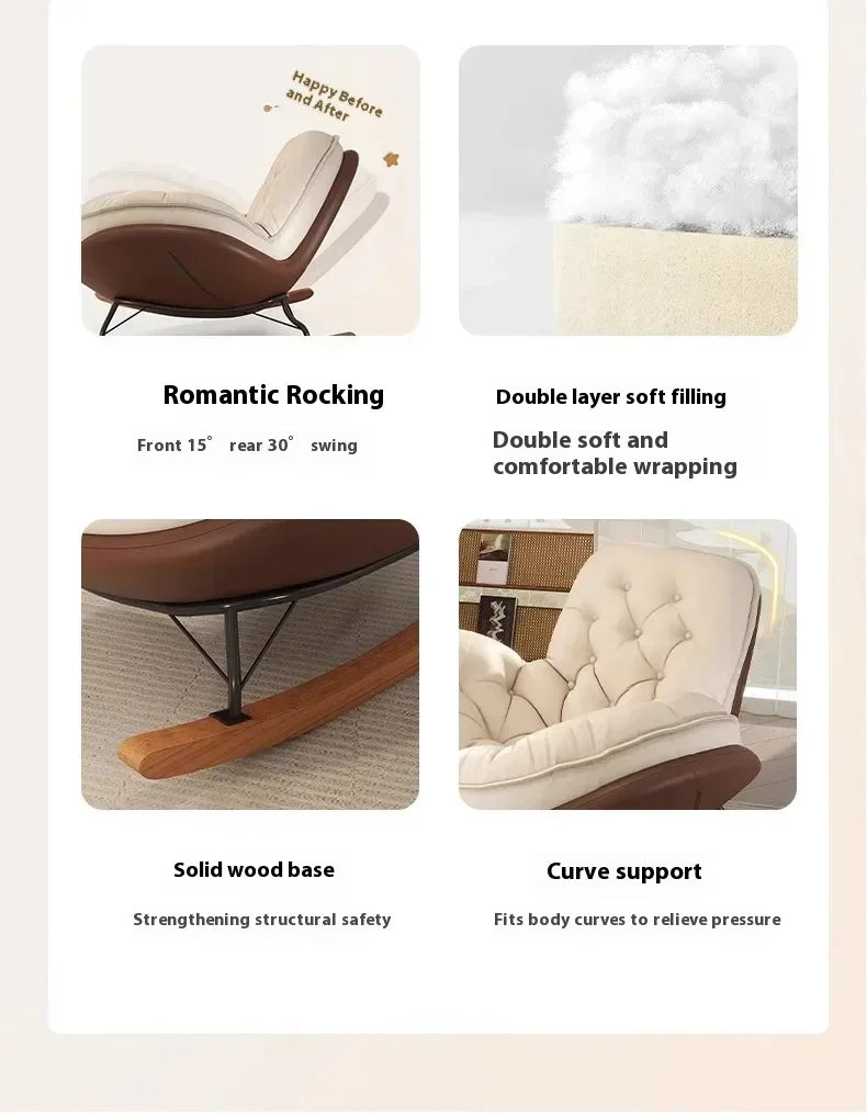 Lazy Sofa Rocking Chair Reclining Sleepable Bedroom Single Recliner Home Balcony Leisure Chair Tatami Seat  Floor Chair