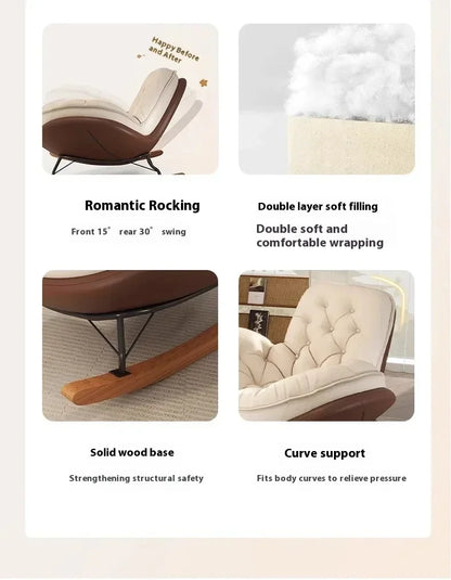Lazy Sofa Rocking Chair Reclining Sleepable Bedroom Single Recliner Home Balcony Leisure Chair Tatami Seat  Floor Chair