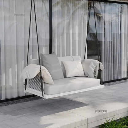 Nordic Patio Swings Indoor Balcony Hanging Basket Chair Home Single Double Rope Hanging Basket Hanging Chairs Outdoor Furniture