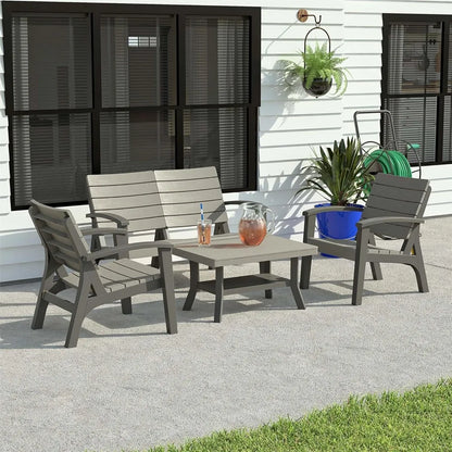 resin patio conversation set for four